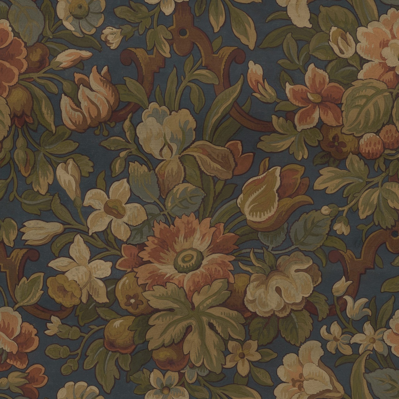 Fototapet, Vintage Flora, Blue, Rebel Walls - 2