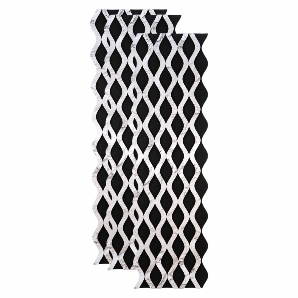 Panou riflaj acustic decorativ, MDF si pasla, AC53, 240x30x1.8cm, Alb - 2 | YEO