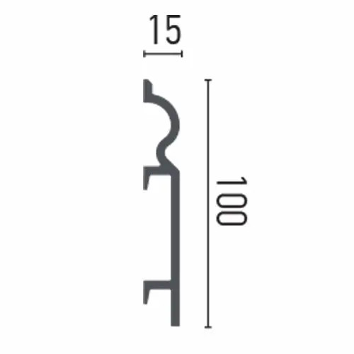 Plinta decorativa din polimer rigid HCR513 - 10x1.5x200 cm - 1 | YEO