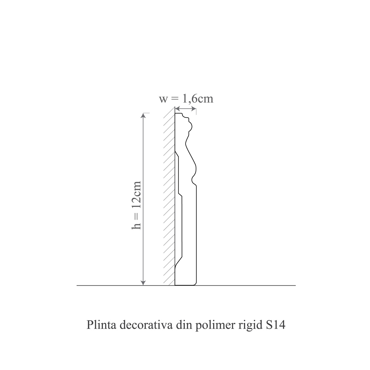 Plinta decorativa S14 New - 12x1.5x200 cm - 1 | YEO
