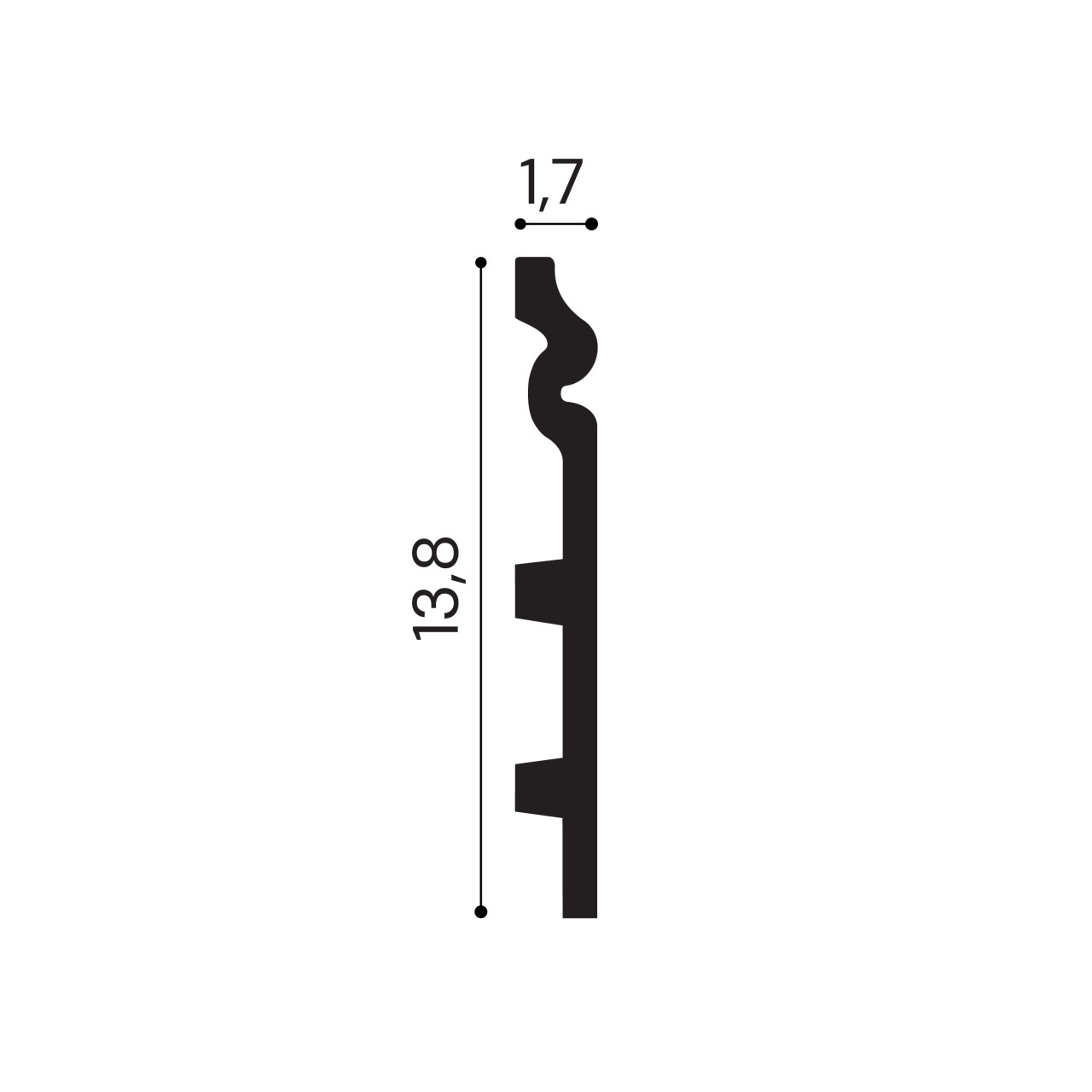 Plinta polimer rigid, Manavi, S15-13.8x1.7x200 cm — imaginea 2