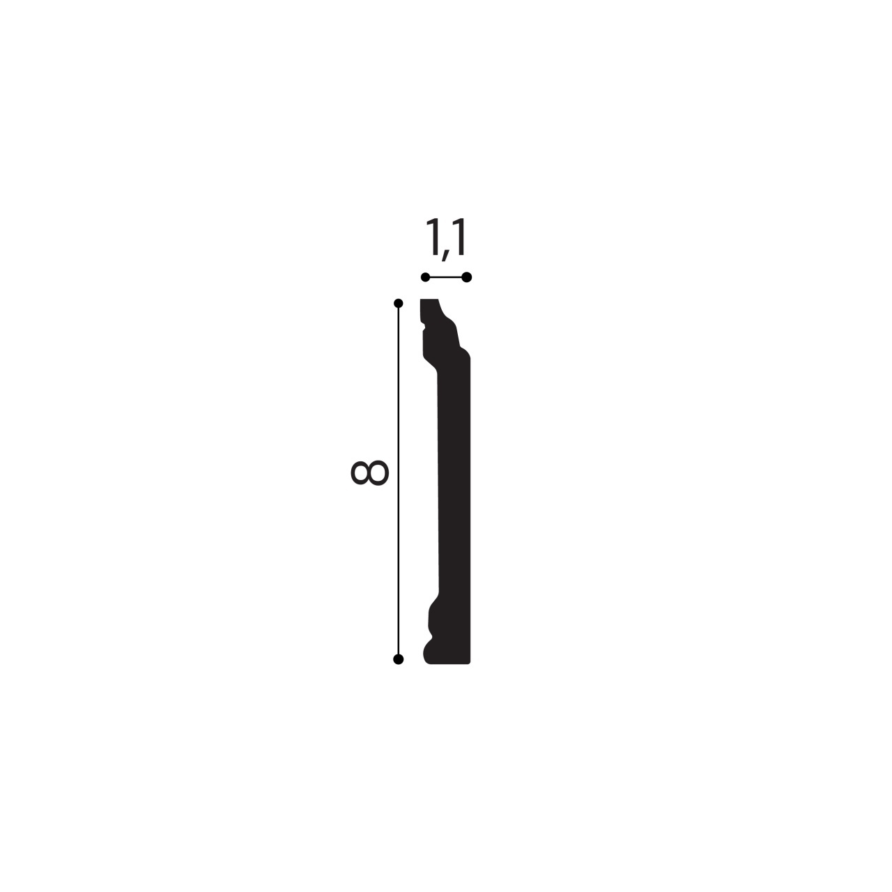 Plinta polimer rigid, Manavi, S35-8x1.1x200 cm — imaginea 2