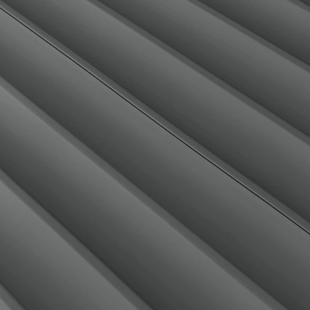 Profil stânga pentru riflaj decorativ Velutto, Shadow Grey, 270x6.6cm, Lamelio - 1 | YEO