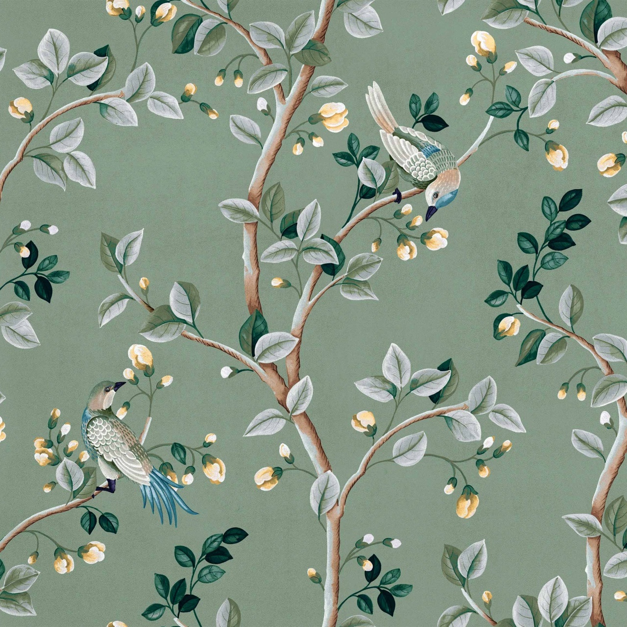 Tapet Birds Prosperity, Jade, Coordonne 5mp / rola - 2