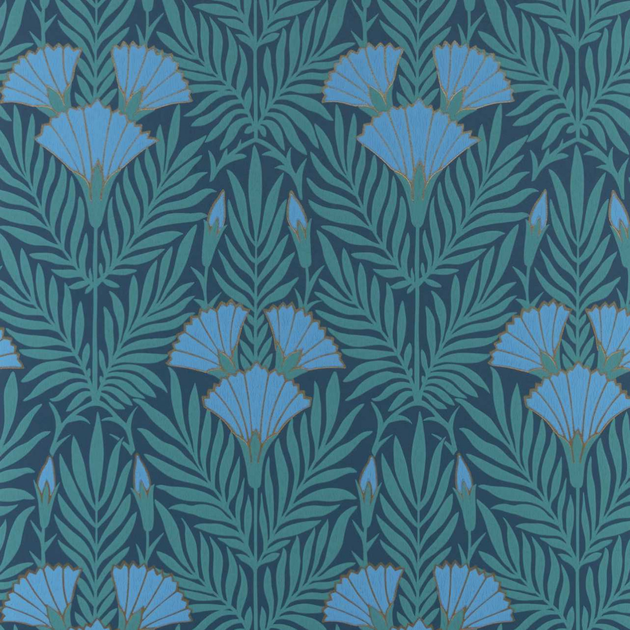 Tapet Floral Fanfare, Cornflower Blue, 1838 Wallcoverings, 5.3mp / rola - 1 | YEO