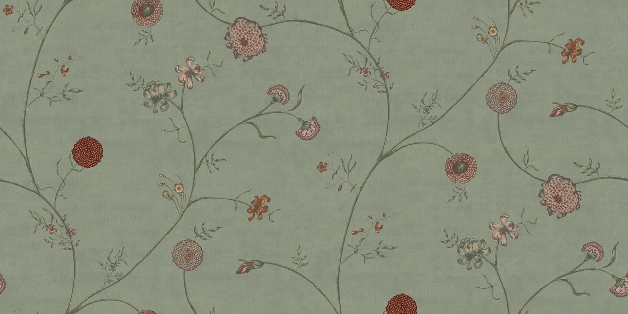Tapet Grand Flower Thread, Green, Rebel Walls - 1 | YEO