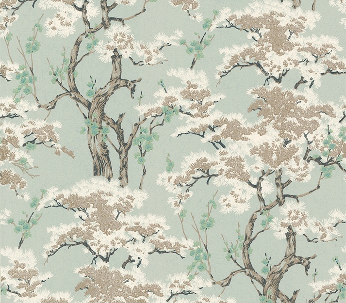 Tapet, Harewood, Seafoam Green Luxury Chinoiserie, 1838 Wallcoverings, 5.3mp / rola