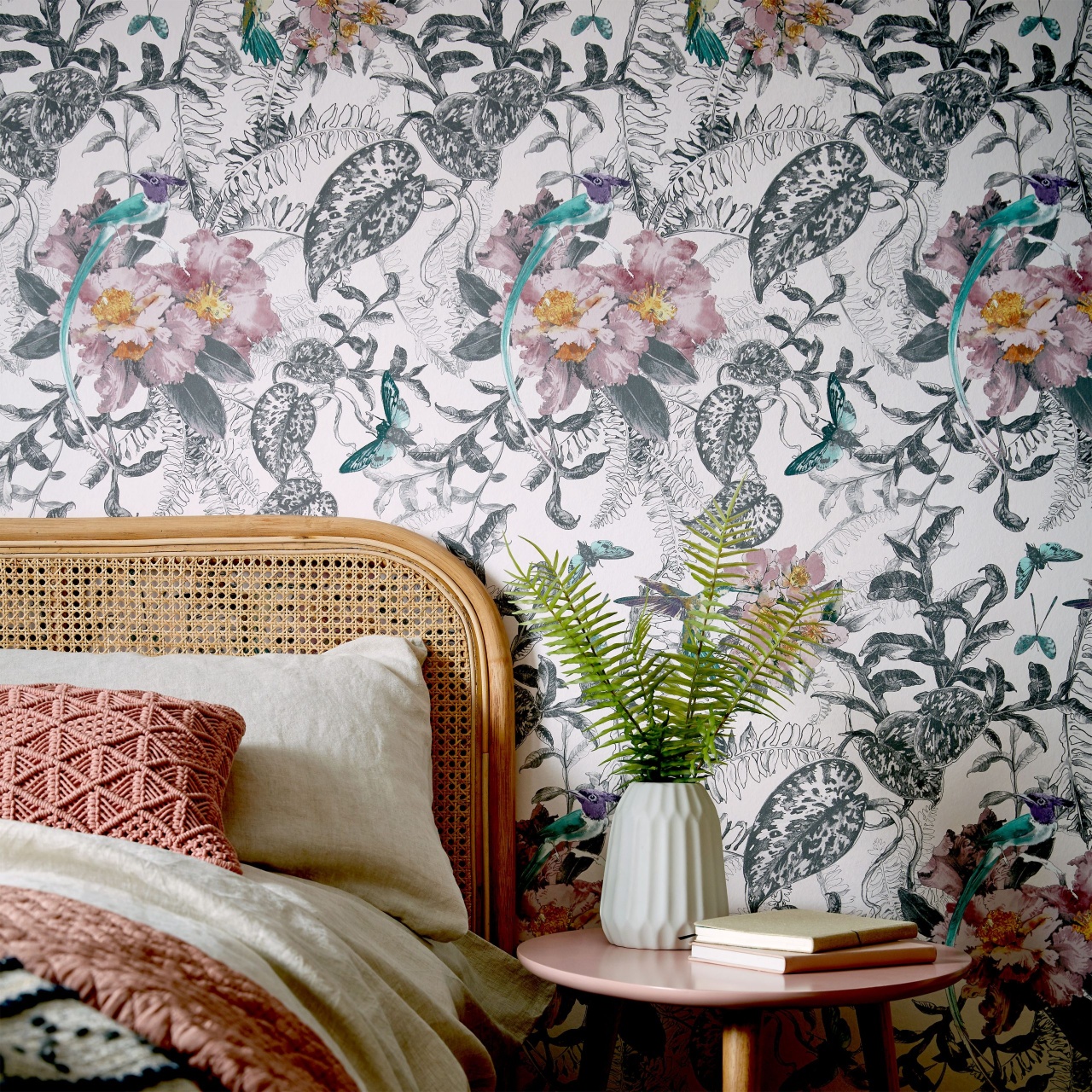 Tapet, Hedgerow, Chamomile Pink Luxury Feature, 1838 Wallcoverings, 5.3mp / rola