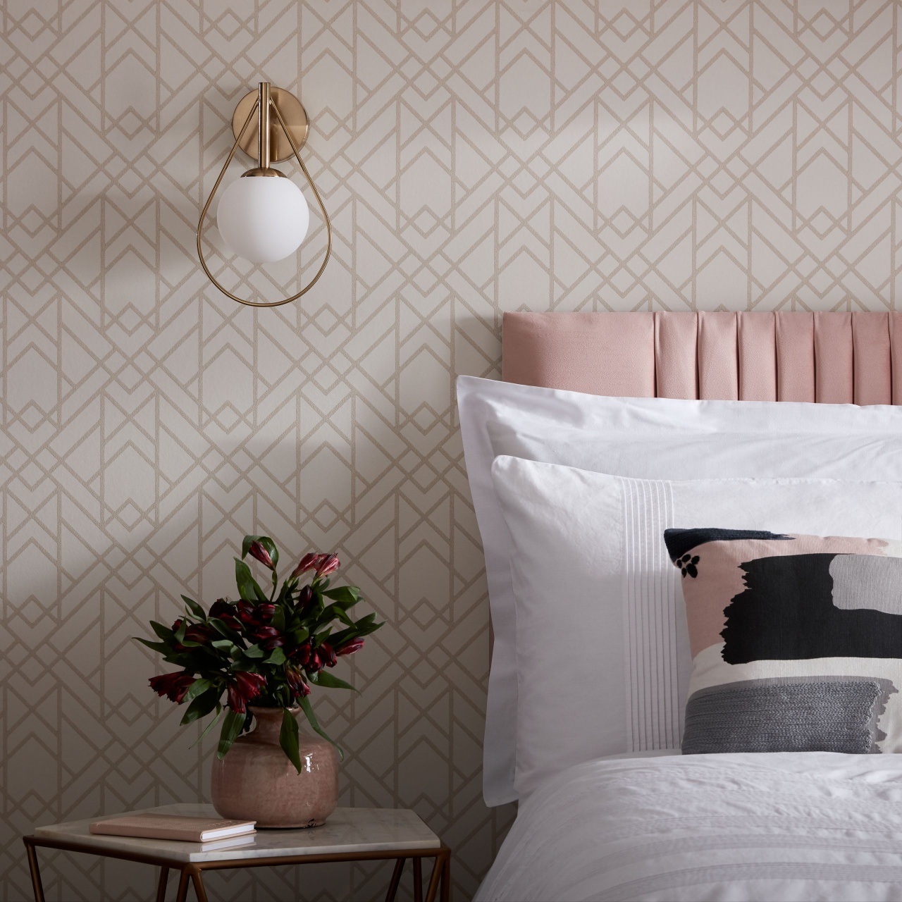 Tapet, Metro, Sand Neutral Luxury Geometric, 1838 Wallcoverings, 5.3mp / rola