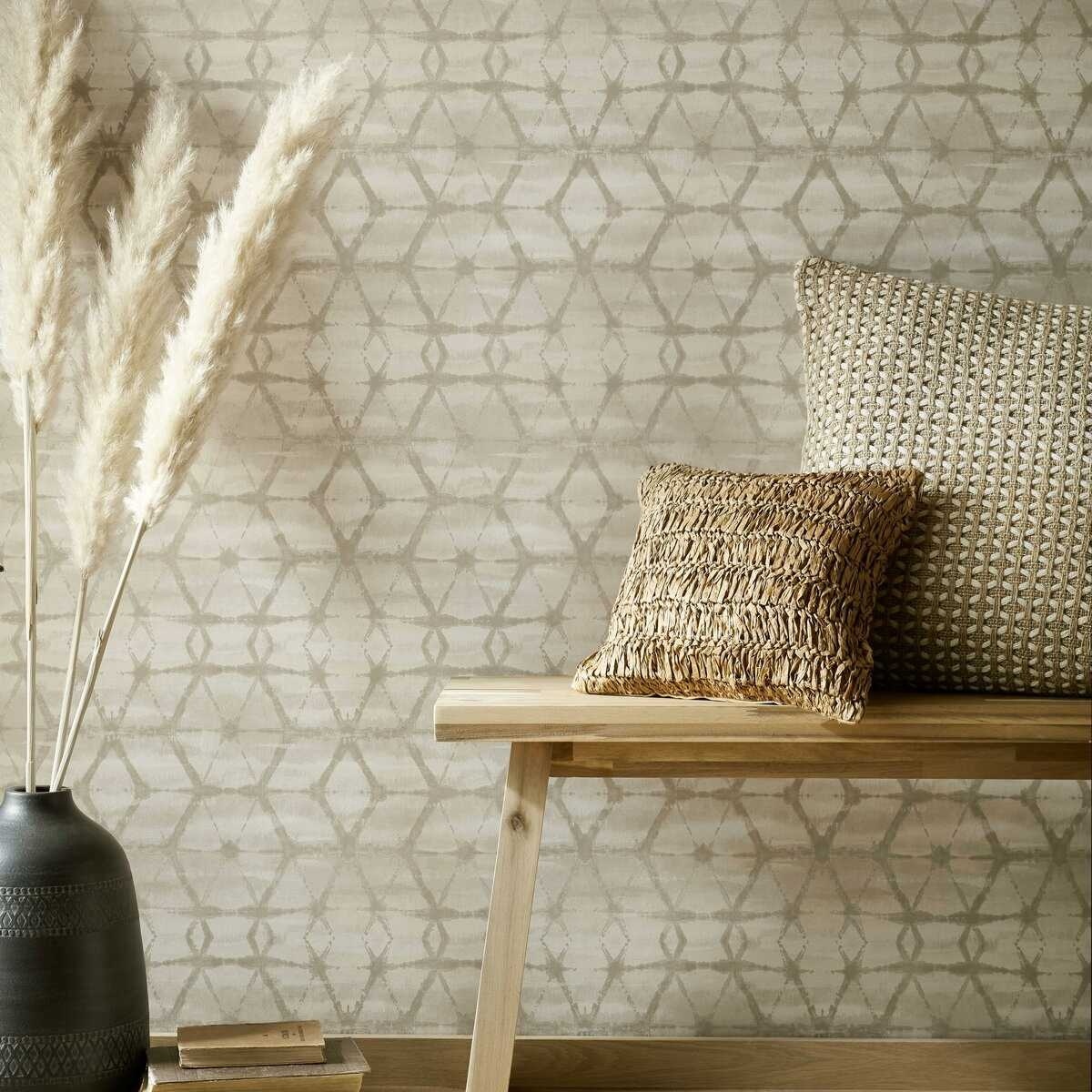 Tapet, Mineral, Butter Cream Luxury Geometric, 1838 Wallcoverings, 5.3mp / rola