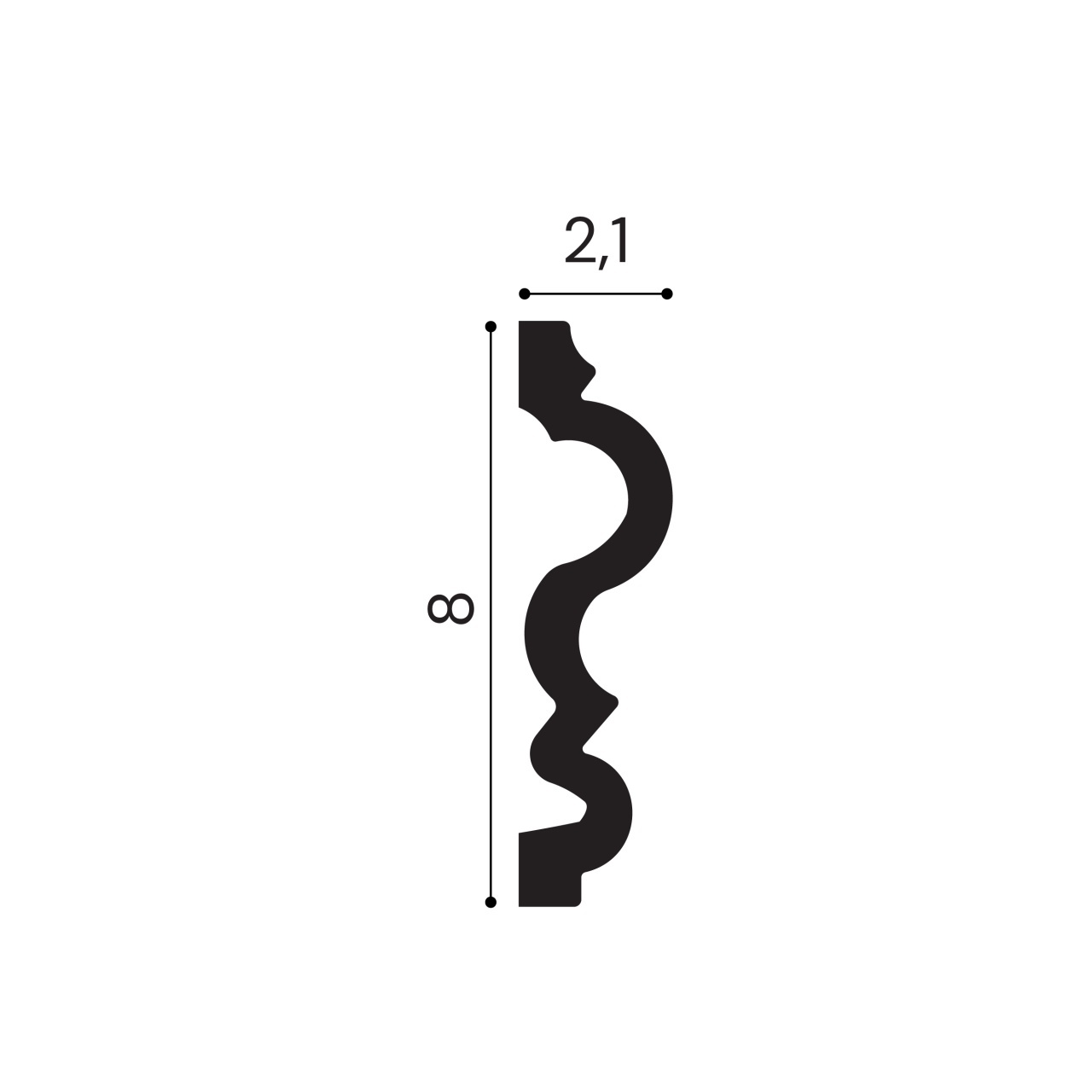 Ancadrament usa polimer rigid, Manavi, B12 - 8x2.1x200 cm — imaginea 2