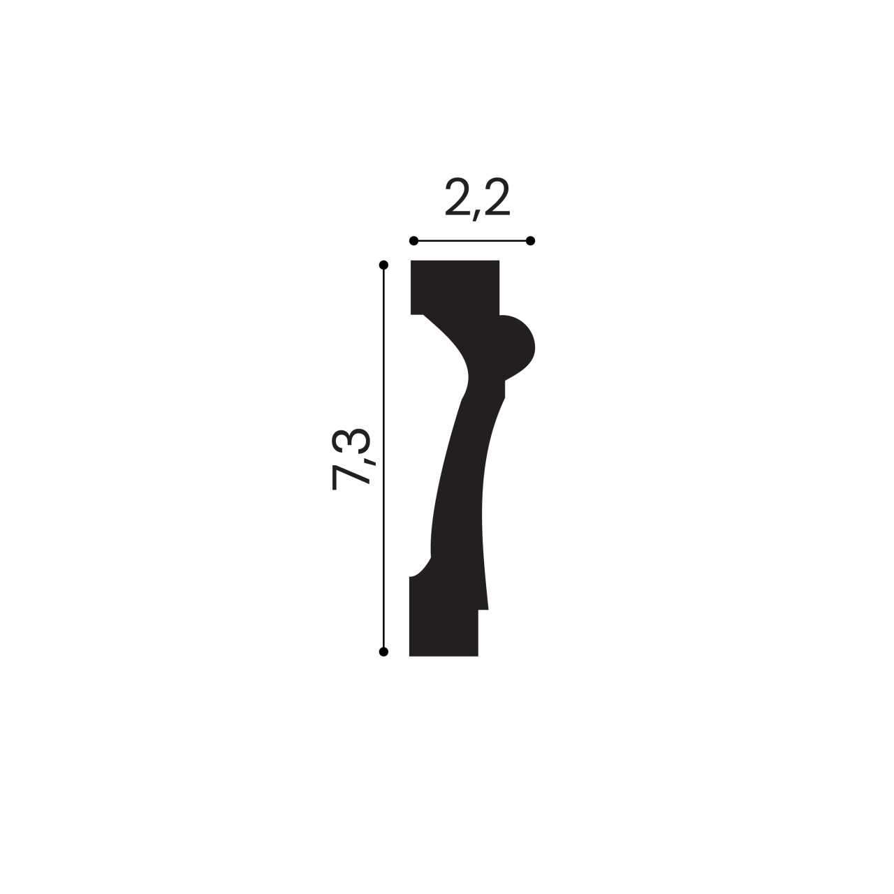 Ancadrament usa polimer rigid, Manavi, B6 - 7.3x2.2x200 cm — imaginea 2