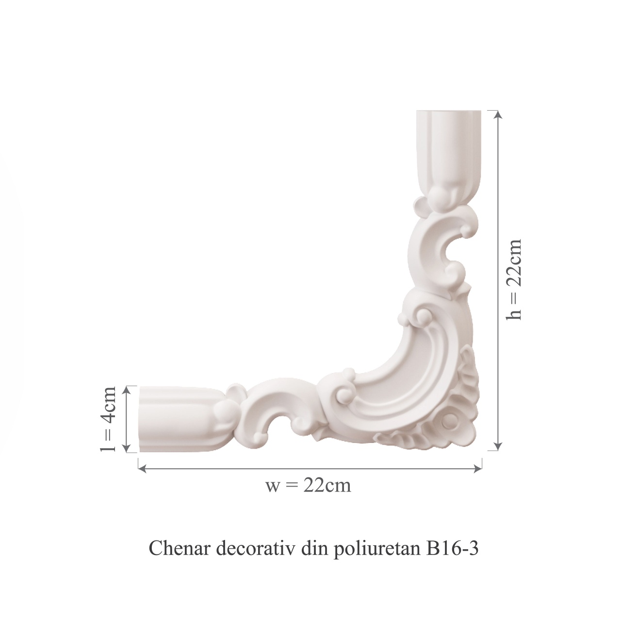 Chenar decorativ din poliuretan B16-3 - 22x22x2 cm - 2 | YEO