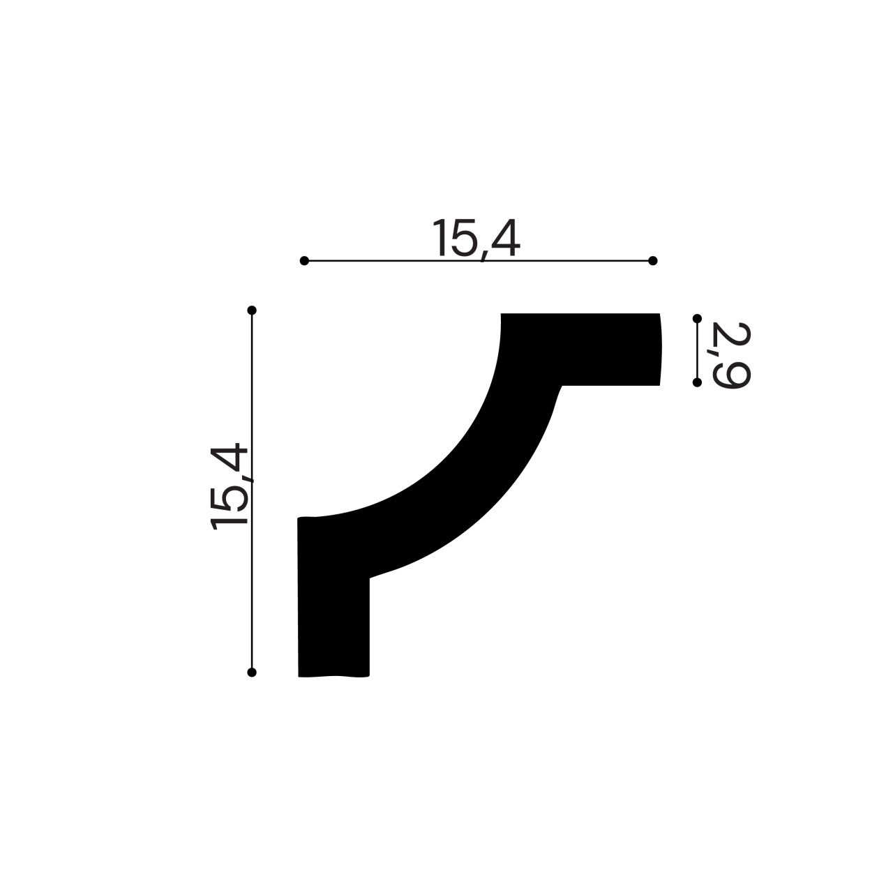 Chenar din poliuretan, Manavi, B22-1 - 15.4x15.4x1.6 cm — imaginea 2
