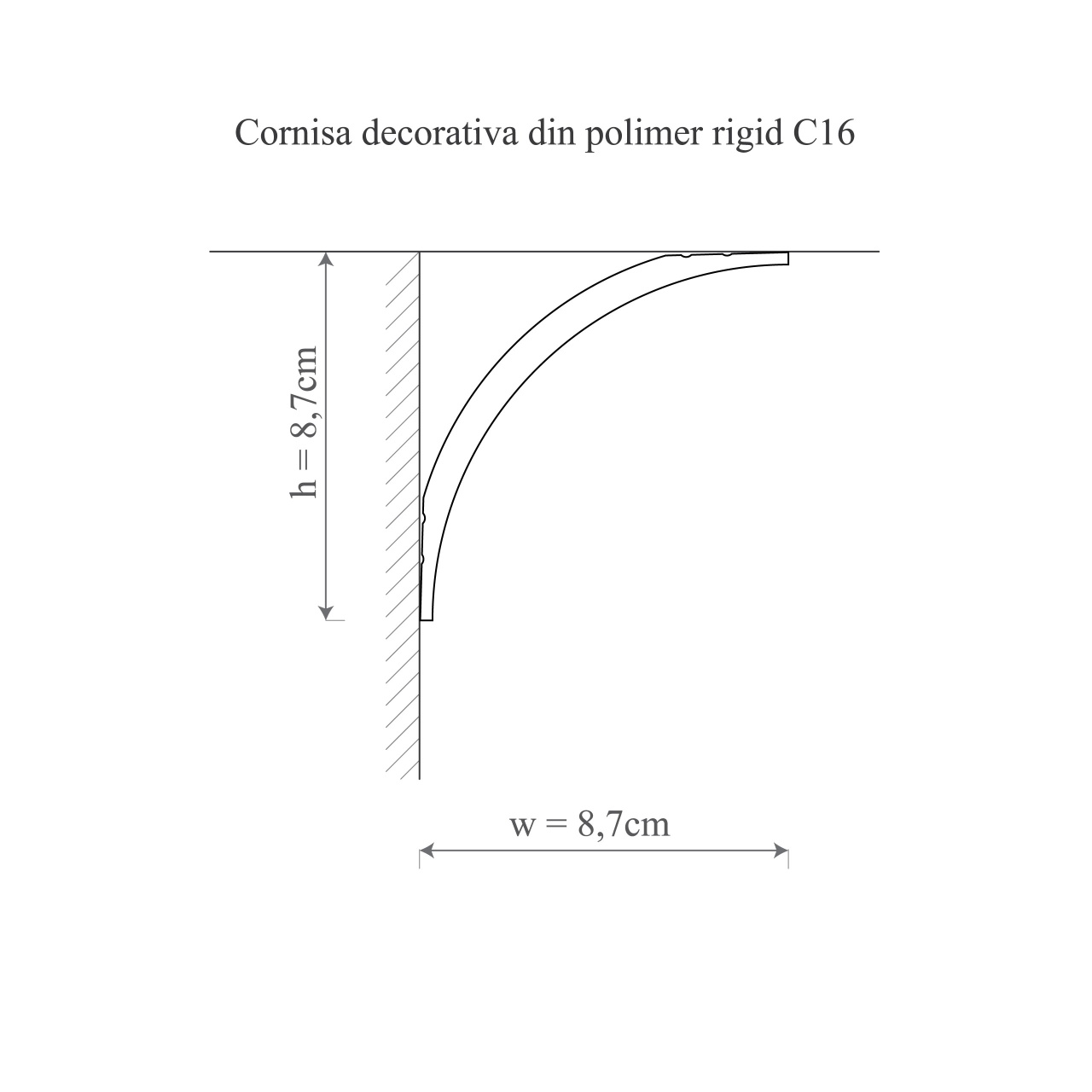 Cornisa decorativa C16 - 8.7x8.7x200 cm - 1 | YEO