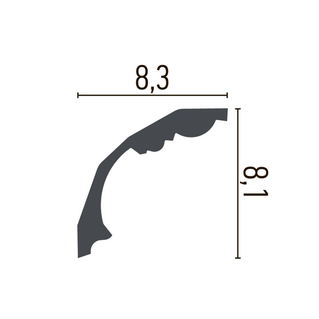Cornisa decorativa din poliuretan C904 - 8.3x8.1x200 cm - 2 | YEO
