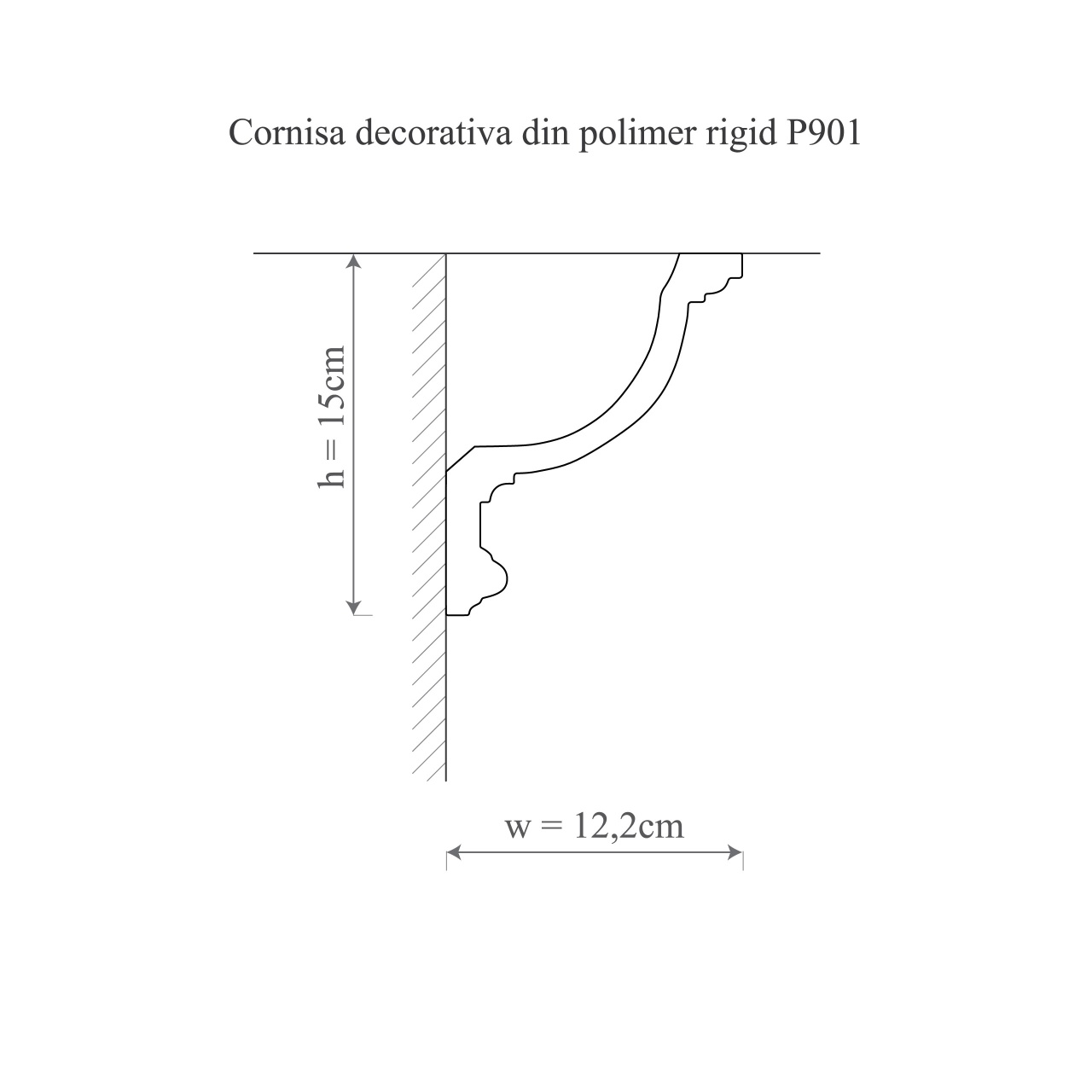 Cornisa decorativa P901 - 15x12.2x244 cm - 1 | YEO