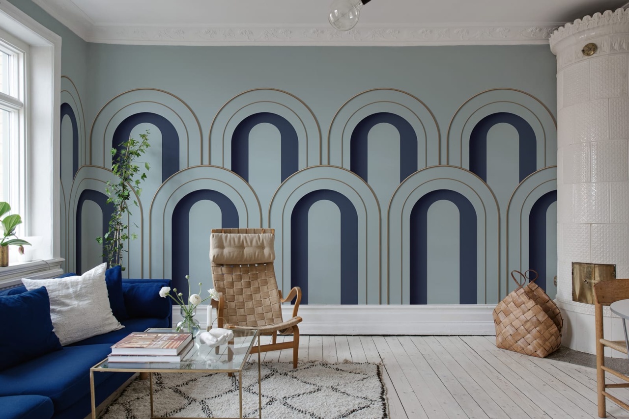 Fototapet, 3D Arch Deco, Blue, Dormitor, Rebel Walls - 4