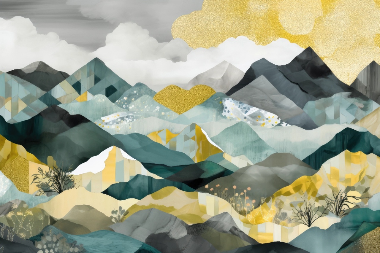 Fototapet Artistic Montagne et Ciel Placage Rêve MP102