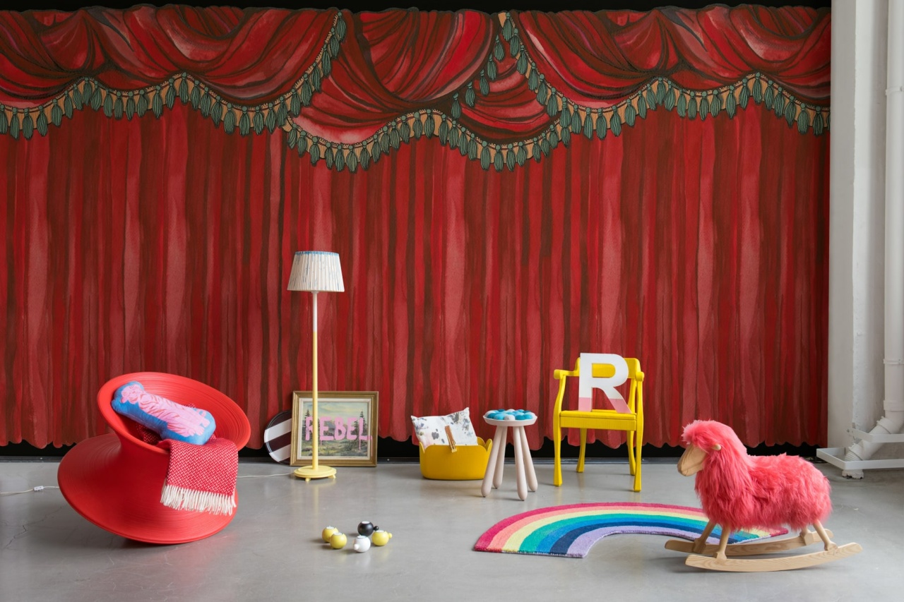 Fototapet, Behind the Curtains, Red, Rebel Walls