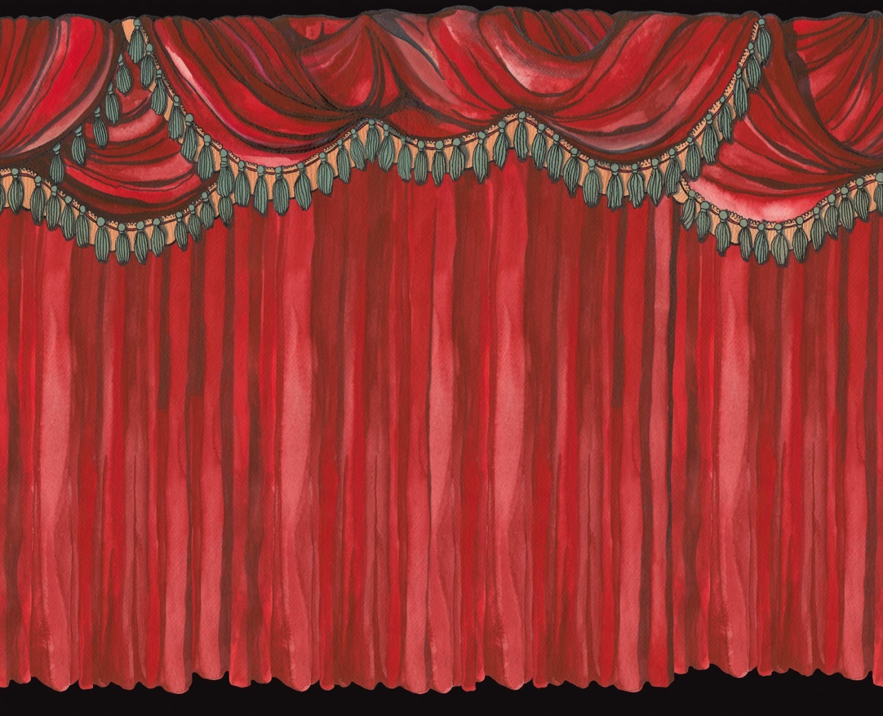 Fototapet, Behind the Curtains, Red, Rebel Walls - 2