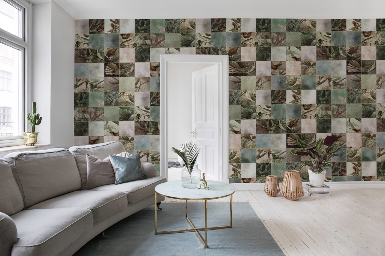 Fototapet, Birds of Paradise, Tiles, Rebel Walls
