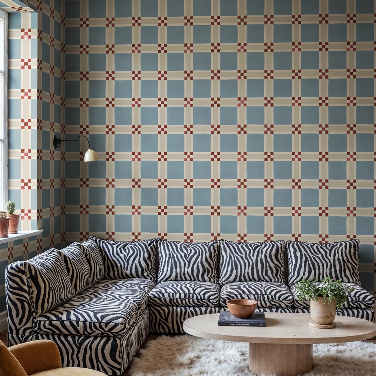 Fototapet, Bold Grid, Light Blue, Rebel Walls - 3