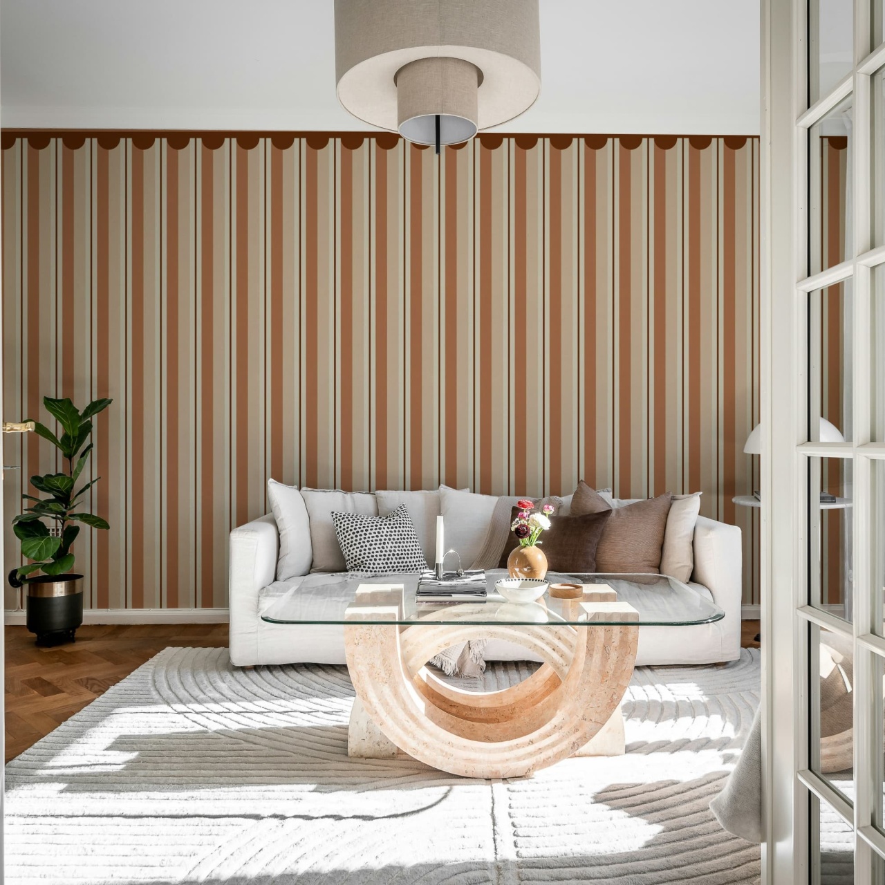 Fototapet, Border Stripe, Brown, Rebel Walls - 3