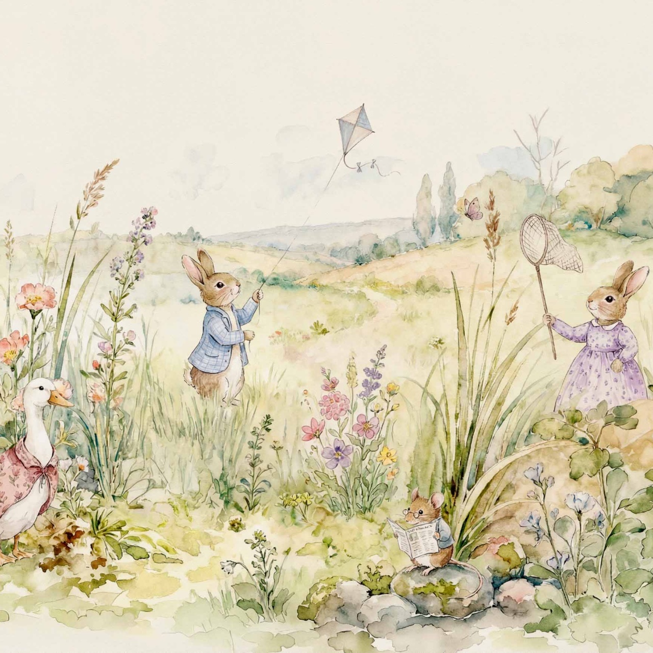 Fototapet, Bunnies, Mint, Coordonne
