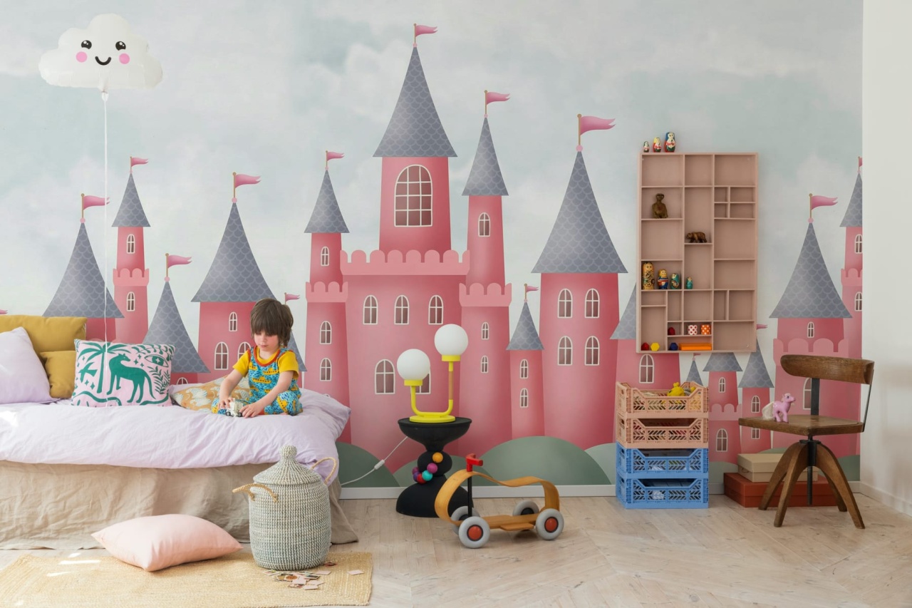 Fototapet, Castle Village, Coral, Rebel Walls