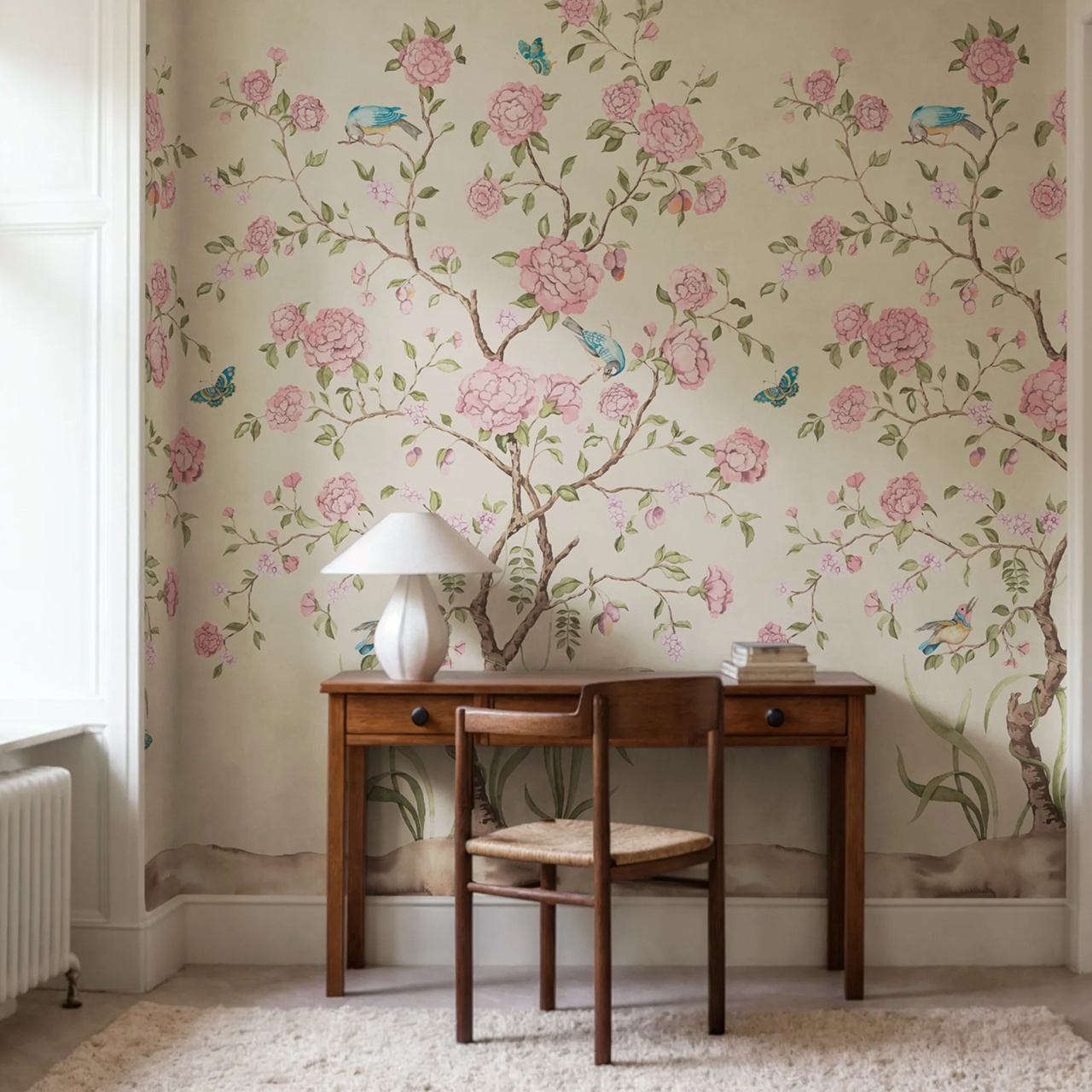 Fototapet, Chinoiserie Botanica, Pink, Rebel Walls