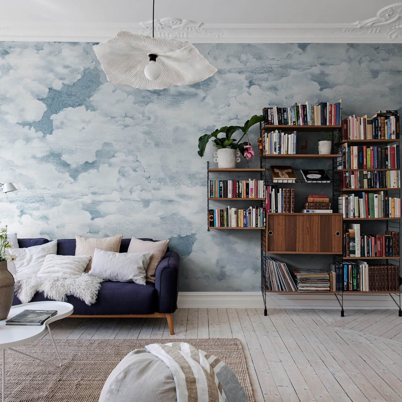 Fototapet, Chubby Clouds, Soft Blue, Rebel Walls