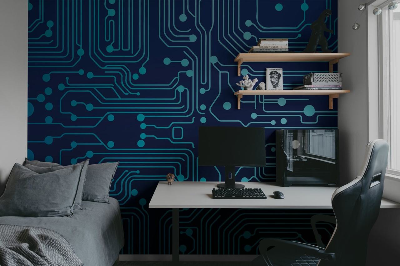 Fototapet, Circuit Board, Blue, Rebel Walls - 3