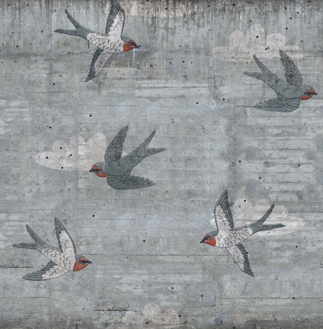 Fototapet, Concrete Art, Swallow, Rebel Walls - 2