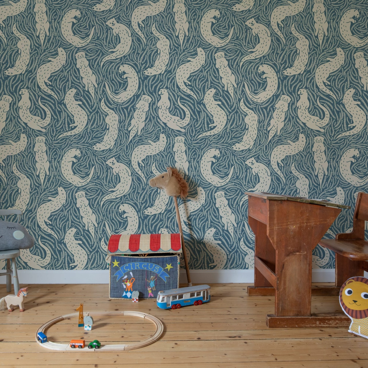 Fototapet, Cute Otters, Blue, Rebel Walls - 3
