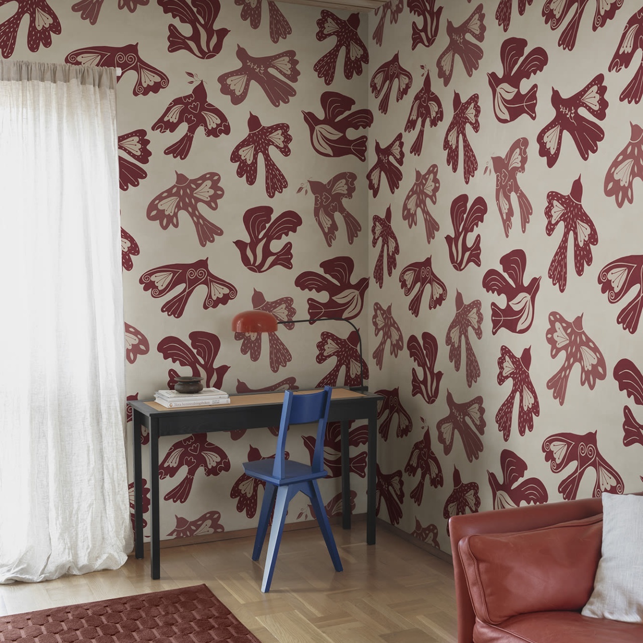 Fototapet, Dancing Wings, Red, Rebel Walls - 3