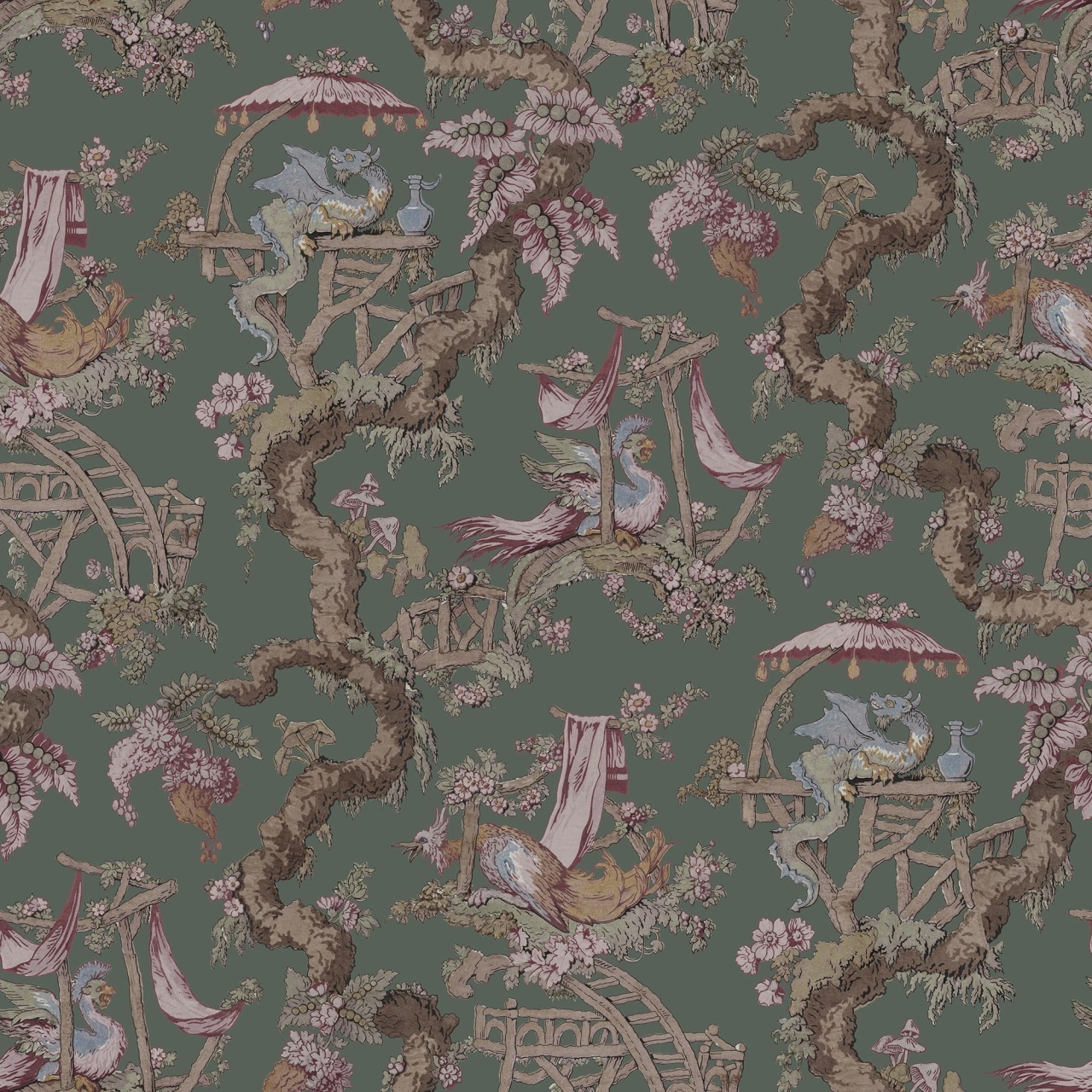 Fototapet, Dragon Tree Bloom, Green, Rebel Walls - 2