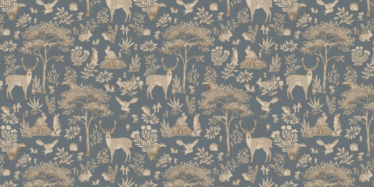 Fototapet Fantastic Forest - Vintage Blue, Kikki Belle - 2