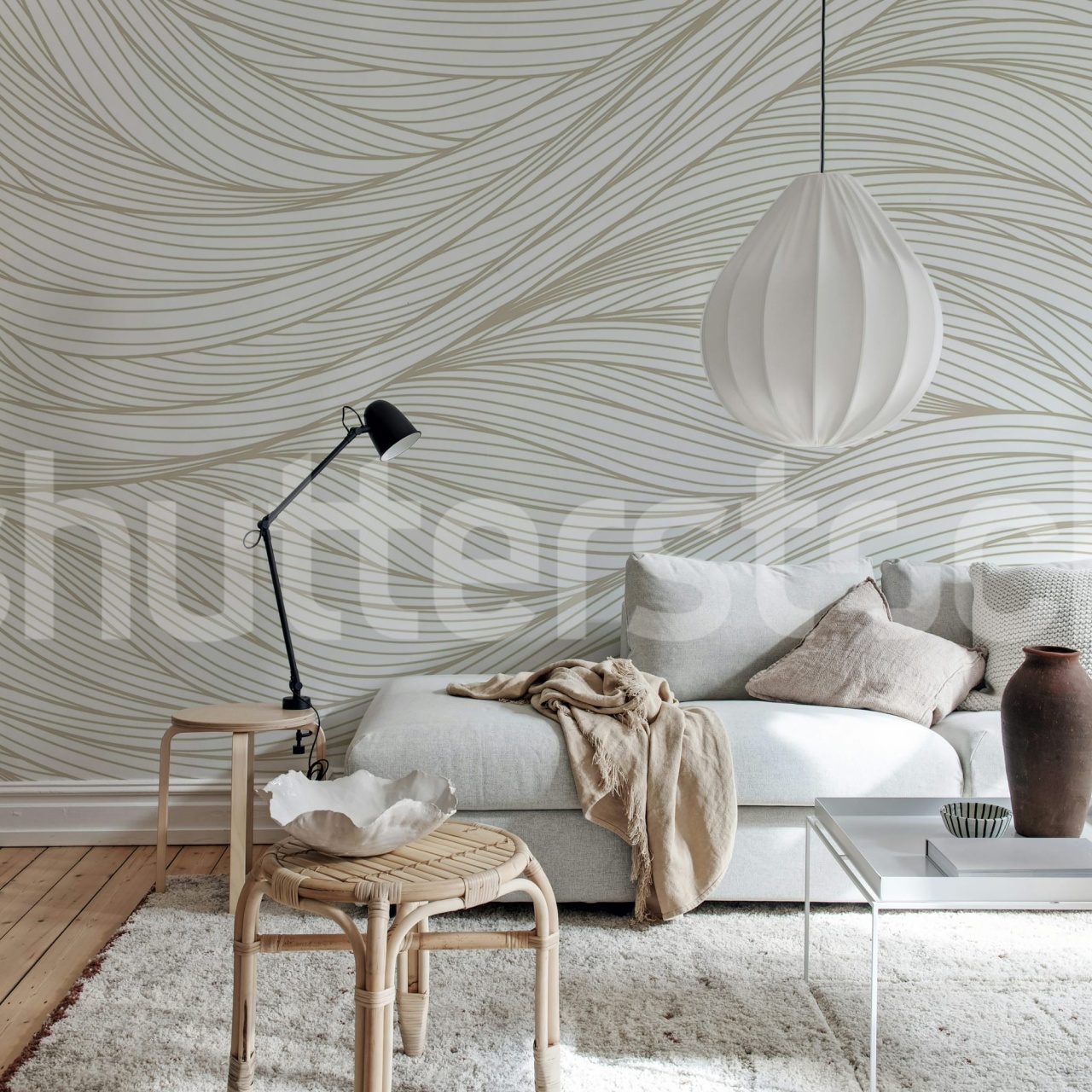 Fototapet, Flow Lines, Beige, Rebel Walls