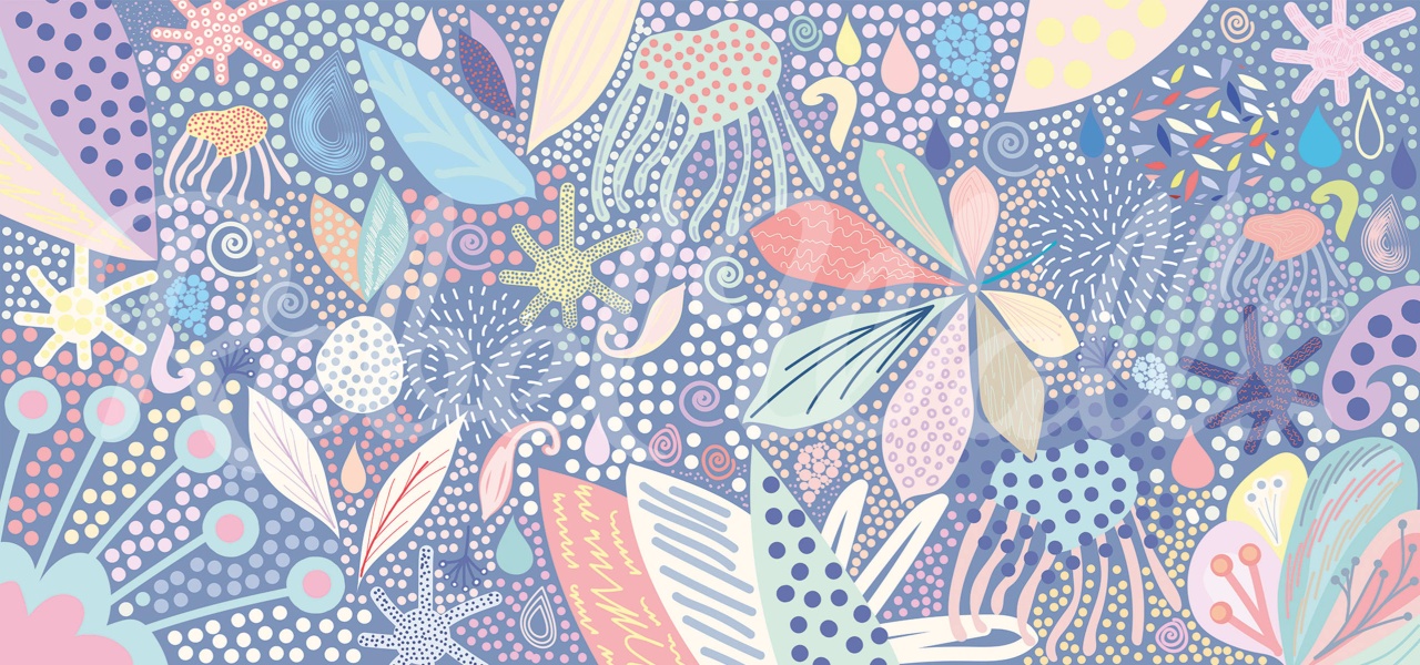 Fototapet, Flower Art, Blue, Rebel Walls - 2