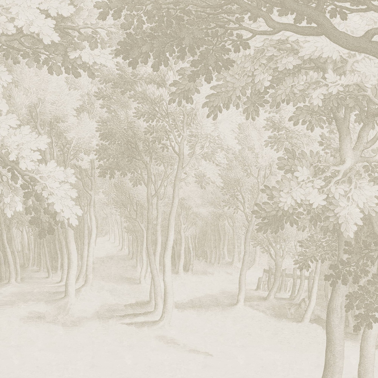 Fototapet, Forest Engraving, Beige, Rebel Walls - 2