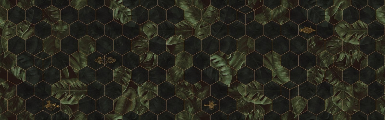 Fototapet, Hexagon Leaves, Rebel Walls - 2