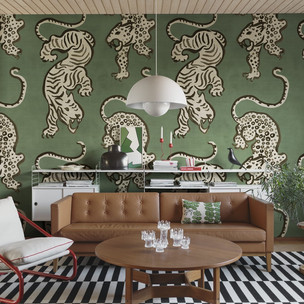 Fototapet, Ink Tiger, Green, Rebel Walls — imaginea 3