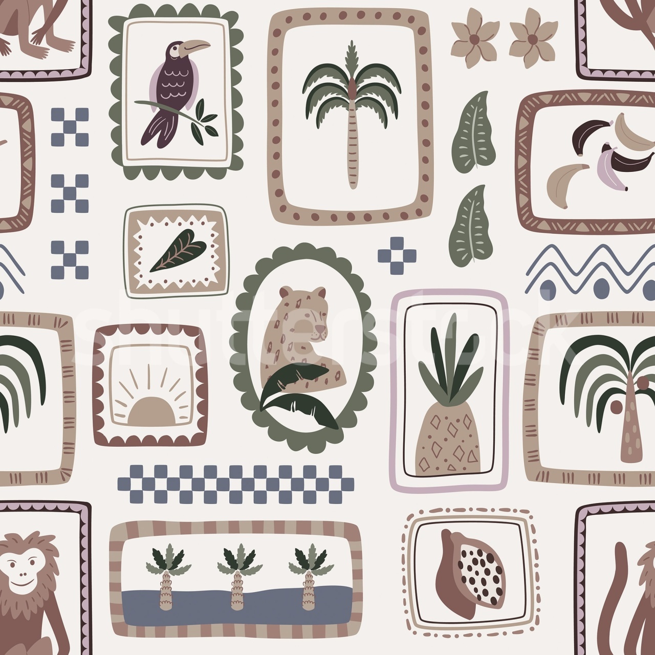 Fototapet, Jungle Frames, Vintage, Rebel Walls - 2