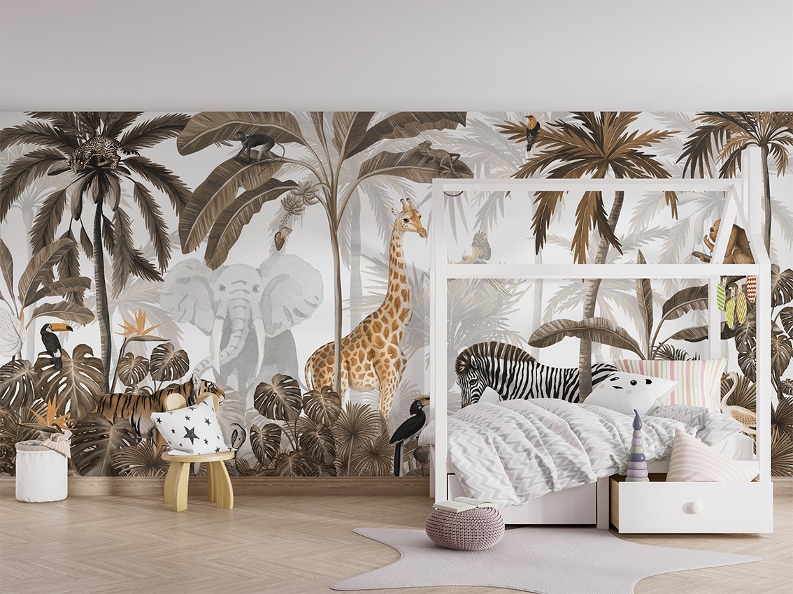 Fototapet Jungle Jive - Sepia, Kikki Belle - 4