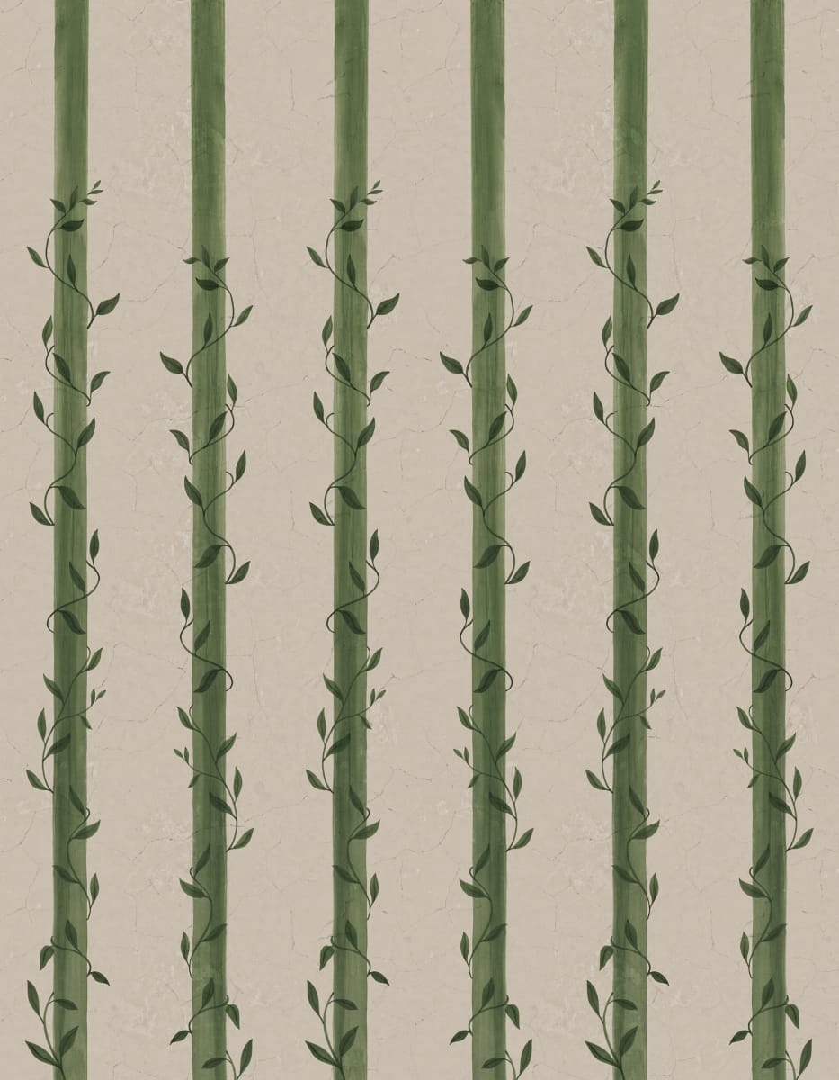 Fototapet, Leafy Stripes, Green, Rebel Walls - 2