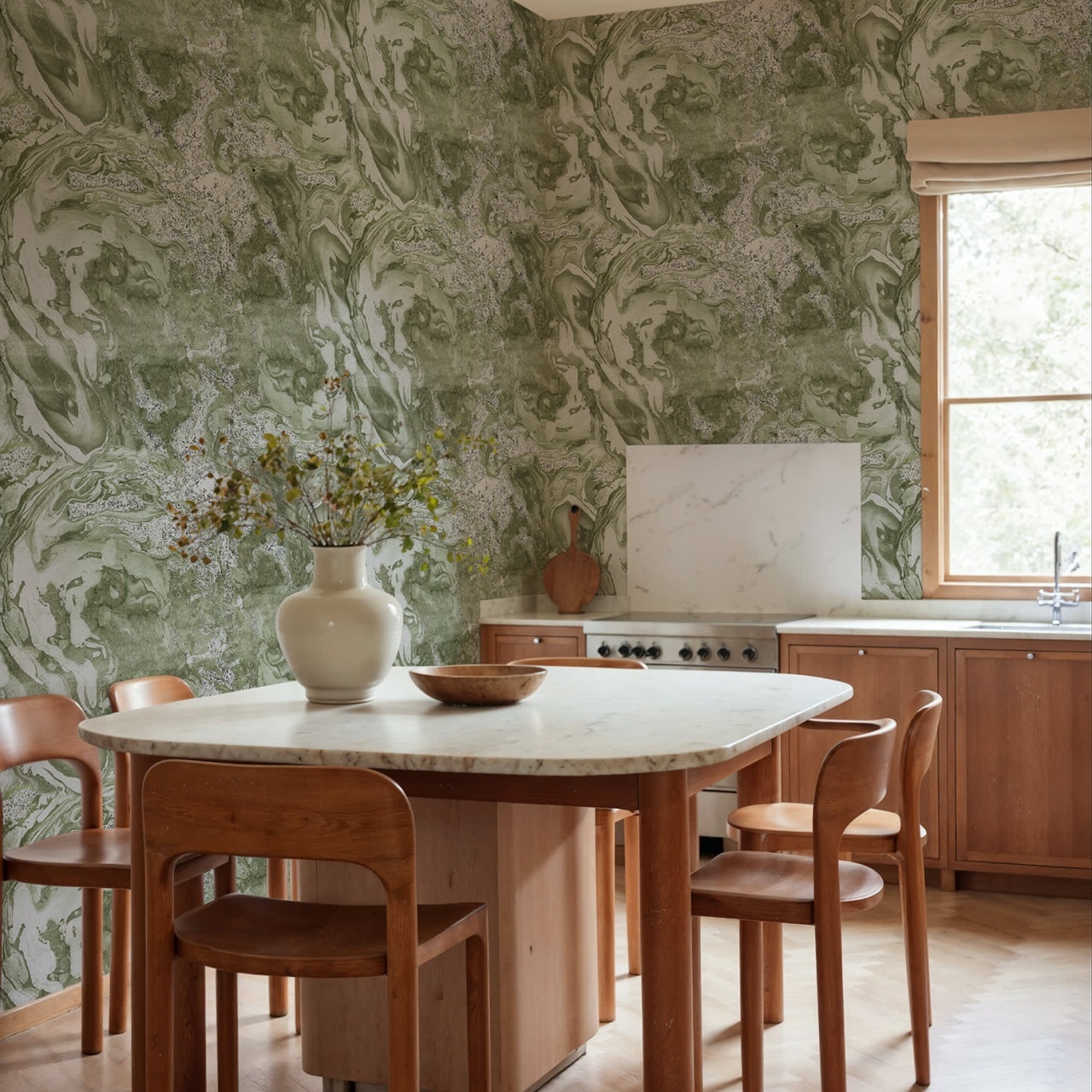 Fototapet, Marble Flow, Green, Rebel Walls - 3