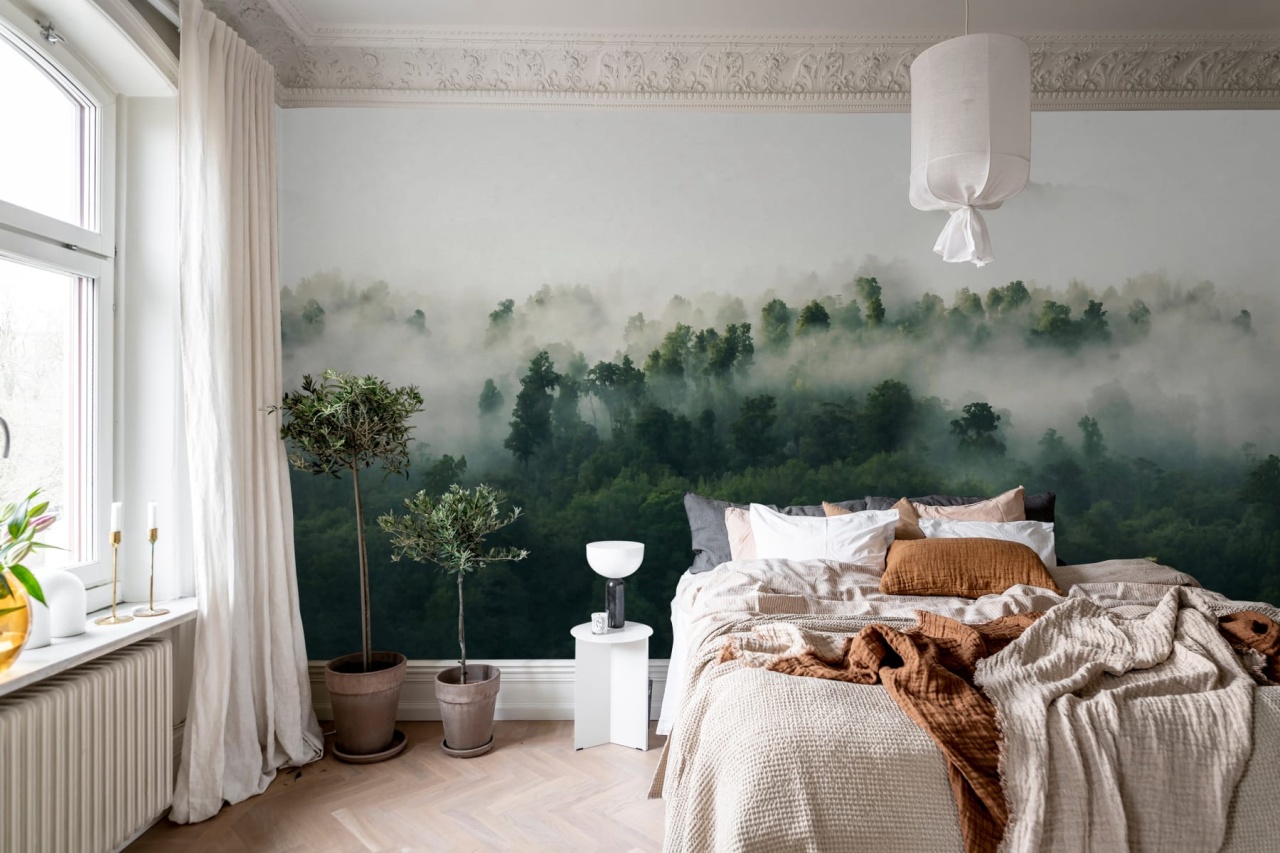 Fototapet, Misty Woodland, Green, Rebel Walls
