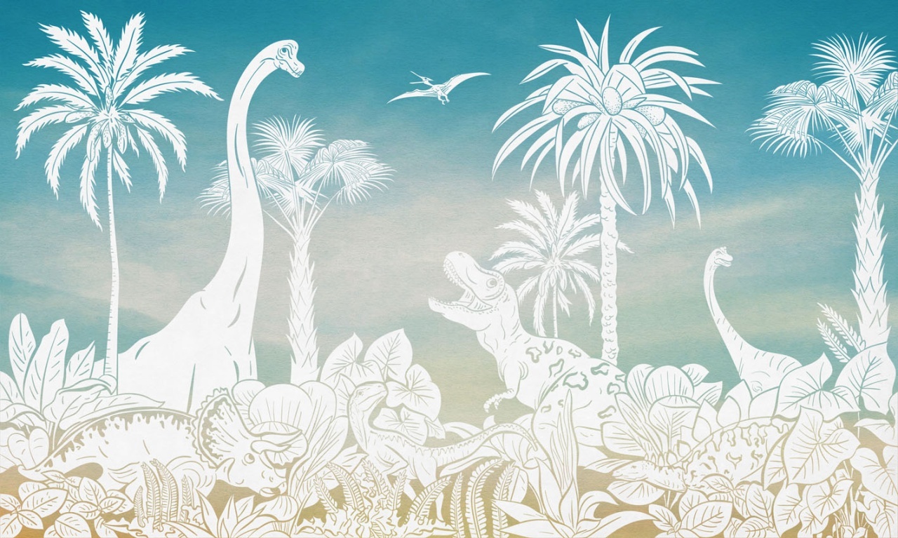 Fototapet Monochrome Dino - Blue Sky, Kikki Belle — imaginea 2