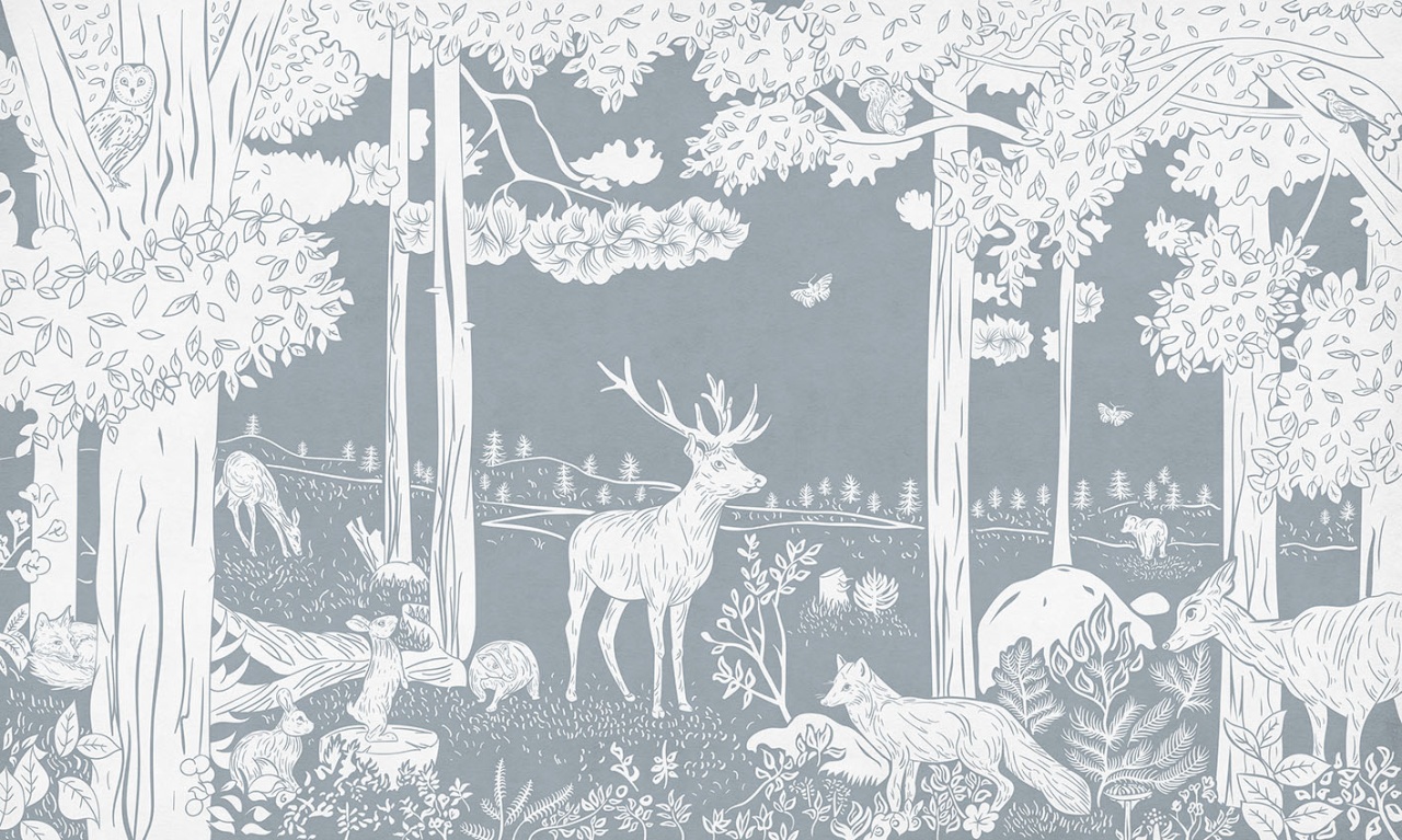 Fototapet Monochrome Forest - Blue, Kikki Belle - 2